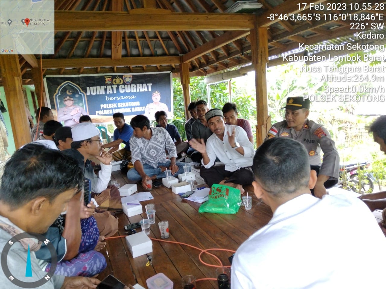 Jumat Curhat Kapolsek Sekotong, Temui Gapoktan Maju Bersama Desa Kedaro